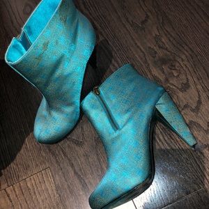Christian Siriano Teal Booties